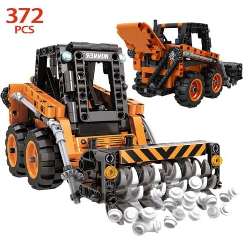City Engineering Truck Vehicle Building Blocks Technical Car Mechanical Forklift Crane Roller Bricks Toys For Children