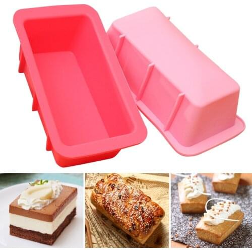 Hot Sale Silicone Cake Mold Rectangle Pan Bakeware Molds for Bread Toast Baking DIY Kitchen Supplies Dropship