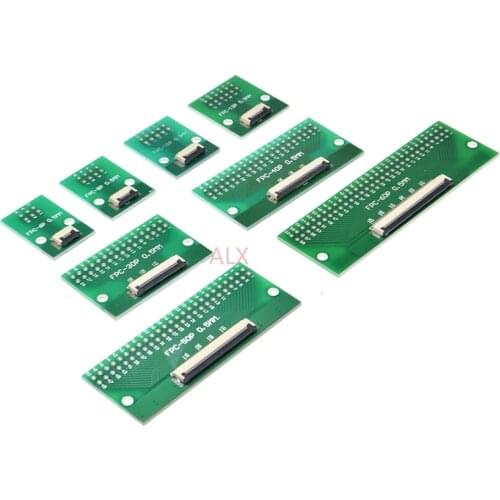 2pcs FPC FFC Cable 6 8 10 12 14 20 30 40 50 PIN 0.5mm pitch Connector SMT Adapter to 2.54 mm 1.0 inch pitch through hole DIP PCB