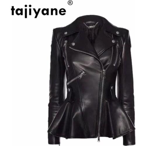 Genuine Autumn Spring Leather Jacket Women 2021 Fashion Real Sheepskin Coat Rivet Motorcyc Jacket Female Sheep Leather Coat 2021