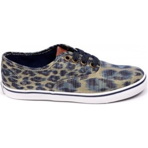 Gioseppo leopard canvas lace-up sneakers