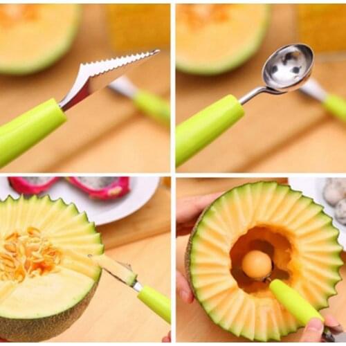 Multi Function Stainless Steel Fruit Baller Carving Knife Ice Cream Scoop Spoon