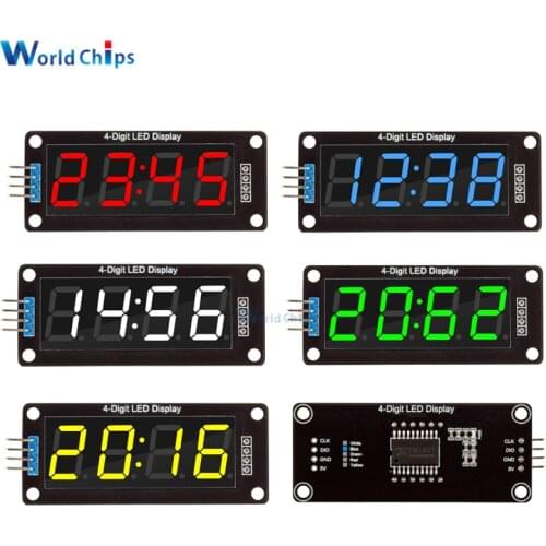 0.56 inch 4-Digit 7 Segments Digital Tube Clock Module Double Dots Blue Yellow White Green Red LED Display TM1637 For Arduino