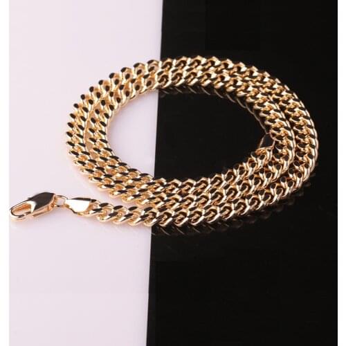 50pcs Wholesale New Men Jewelry Necklaces 7mm Width Gold color Figaro Chain Necklace For Men Fashion Free Shipping