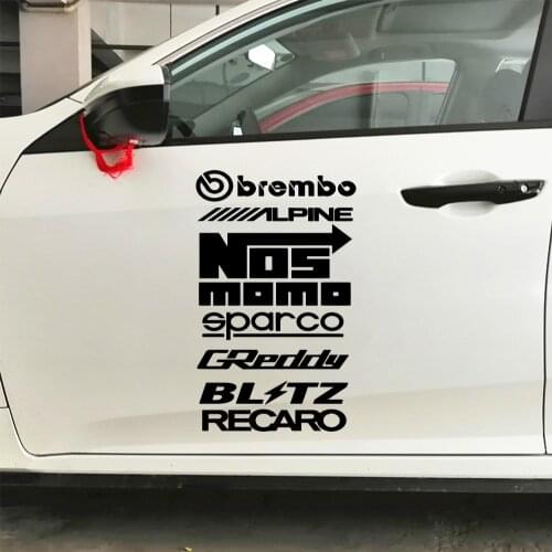 7Pcs Car Sticker Kit Sponsor Technical Auto Tuning Racing Door Decals For Set Removable Decoration Stickers