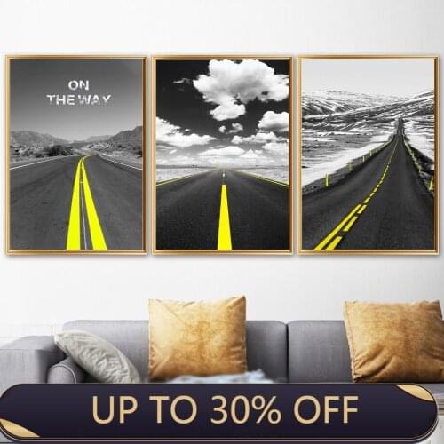 Wall Art Canvas Painting Interstate Highway Nordic Photo Posters And Prints Black White Canvas Pictures For Living Room Decor