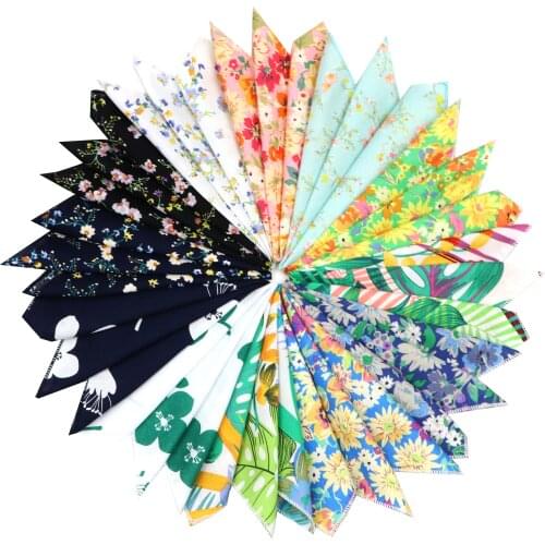 New Pocket Square For Men Women Cotton Floral Handkerchief Hankie Chest Towel Hanky Suits Party Gift Tuxedo Bow Tie Accessory