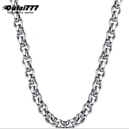 Oulai777 men necklace stainless steel Steel color gold necklaces chain male necklace mens fashion jewelry long chain on the neck