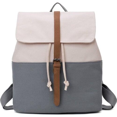 Women Hot Canvas Backpacks School Bags for Teenagers Girls Patchwork Backpack New 2021 Ladies Knapsack Casual Travel Bags