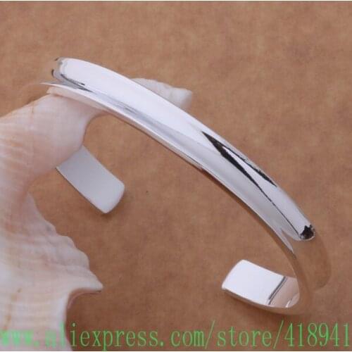 Silver Plated bangle bracelet, Silver Plated fashion jewelry ThinBracelet /dyoampva azqajqxa AB064