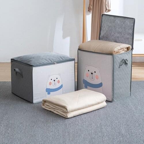 Dustproof Non-woven Quilt Storage Bag Clothes Storage With Lid Home Organizer Wardrobe Organizer Waterproof High Capacity Basket