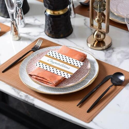 Modern Orange Zigzag Geometric Line Pattern Decor Tableware Set Western Plate Steak Plate Model Room Club Hotel Creative Plate