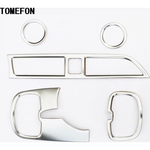 TOMEFON For Kia Rio 4 2017 Stainless Steel Air Outlet Circle Cover Interior Mouldings Car-styling Trim Accessory Products Part