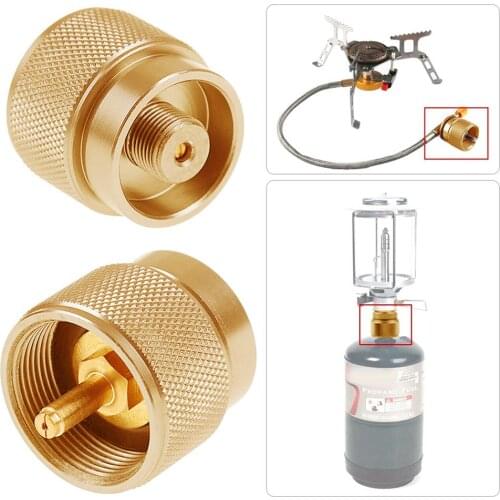 1LB Outdoor Camping Propane Small Fuel Tank Adapter Lindal Valve Stove Tank Convert MAPP Gas Tank Adapter Cylinder Input