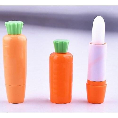 1pc at random color Moisturizing Carrot Shape Longlasting Water Lip Care For Women Men Natural Plant Lip Balm Colorless T0614