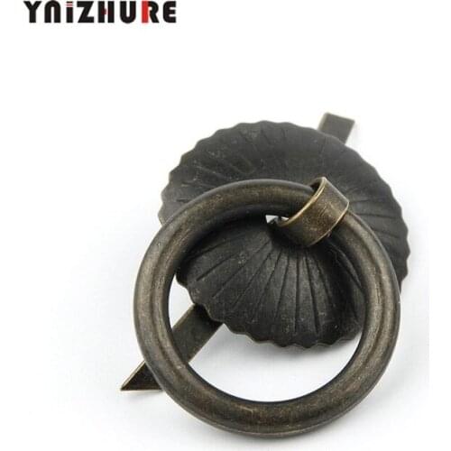 2pcs 29*49mm Iron Kitchen Drawer Cabinet Vintage Furniture Knobs Antique Wooden Box Case Ceramic tea pot handle