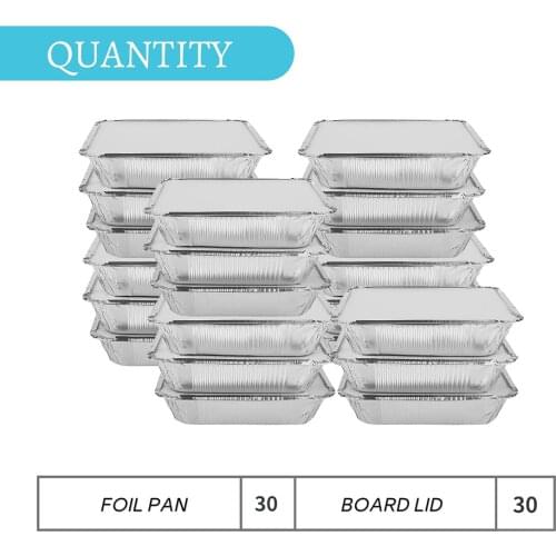 8X5.7 inch Aluminum Foil Pans with Lid For Restaurant Take-Out Packing Food 60pcs 800ML
