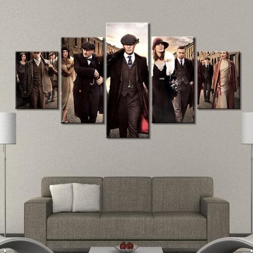 No Framed Canvas 5Pcs Peaky Blinders Play Tv Wall Art Posters Pictures Painting Home Decor Accessories Living Room Decoration