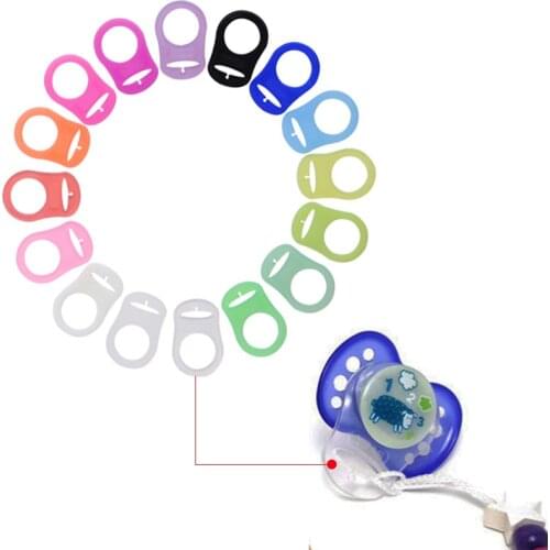 5 Pieces Food Grade Silicone Baby Pacifier Dummy Holder Clip Adapter Ring for MAM Multi Color Infant Newborn Feeding Accessories