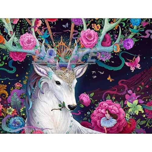 Bring Good Luck Elk DIY 5D Diamond Painting Full Square Mosaic 3D Diamond Embroidery Christmas Art Pictures Decor Sticker CV585