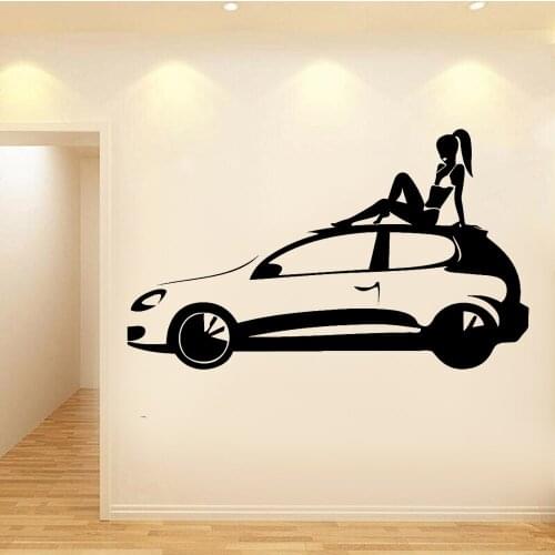 Car Vinyl Wall Decal Hot Sexy Girl Garage Cool Decor Window Stickers Teen Room Bedroom Decoration Wall Art Mural M166
