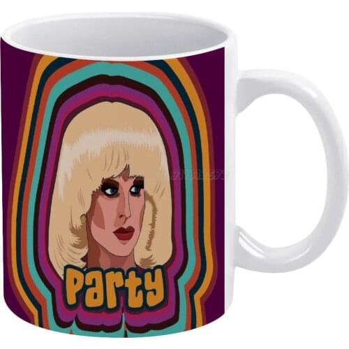 Katya Zamolodchikova-Party White Mug New Good Quality Print Mug 11 Oz Coffee Cup Katya Katya Zamolodchikova Adore Delano Party