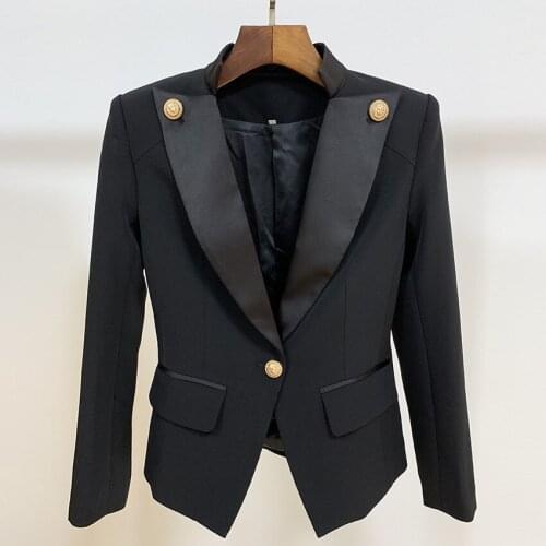 Free Shipping 2021 New Arrival Designer Fashion Blazer Women Single Breast Saint Collar Slim Blazers Elegant Lady Formal