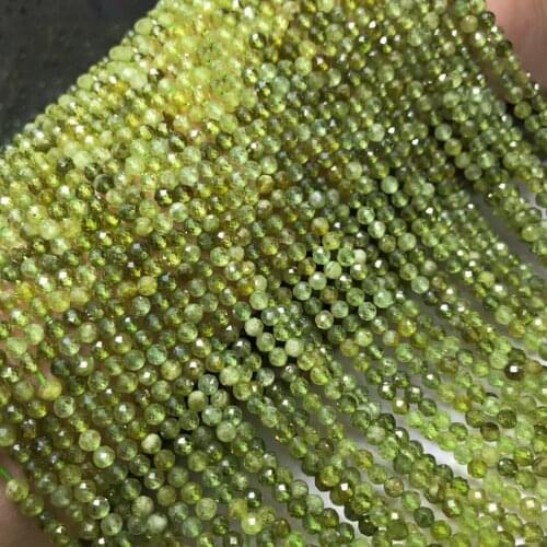 Tsavorite 2mm 3mm natural Gemstone Beads Facted Round for Jewelry Making Necklace Earring bracelet 15inch ICNWAY