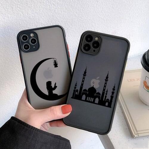 Phone Case Muslim mosque Moon Temple Hard Matte Shockproof coverFor iPhone X XR XS Max 6s 7 8 Plus SE 2020 11 12 Pro max mini
