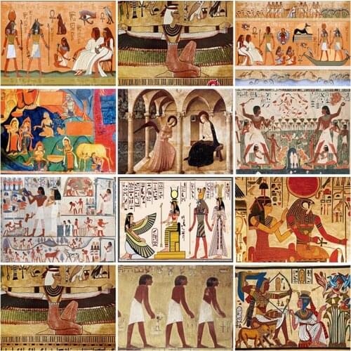 DIY 5D Diamond Painting Full Round &Square Resin Mosaic Embroidery Cross Stitch Kit Wall Art Crystal Craft Decor Egyptian Mural