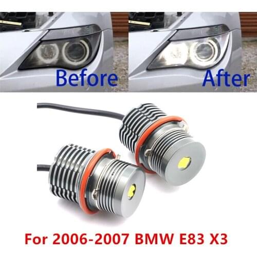 High Power 6000K 80W White LED Marker Day light IP65 16 LED for 06-07 BMW E83 X3 LED angel eyes light