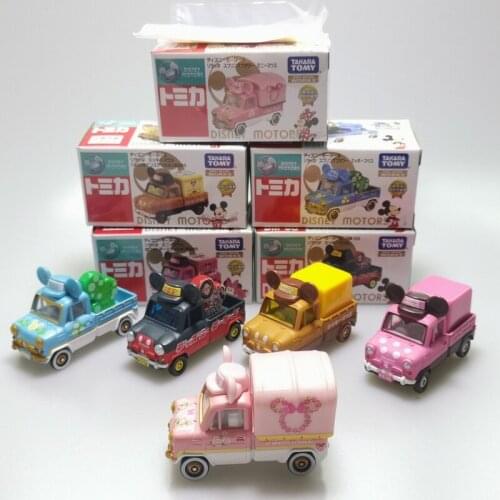 Domeka Mickey Minnie Pickup Truck Spring Flower Minnie Alloy Car Pickup Model Toy Car Model