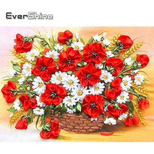 EverShine Diamond Mosaic Full Layout 5D Diamond Painting Full Drill Square Flowers Bead Embroidery Diamond Art Kits Home Decor
