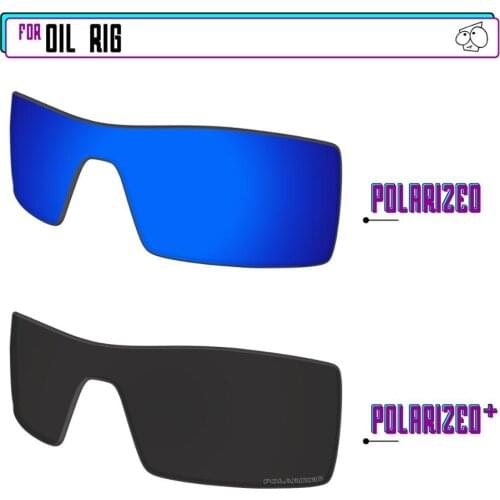 EZReplace Polarized Replacement Lenses for - Oakley Oil Rig Sunglasses - Black P Plus-Navy P