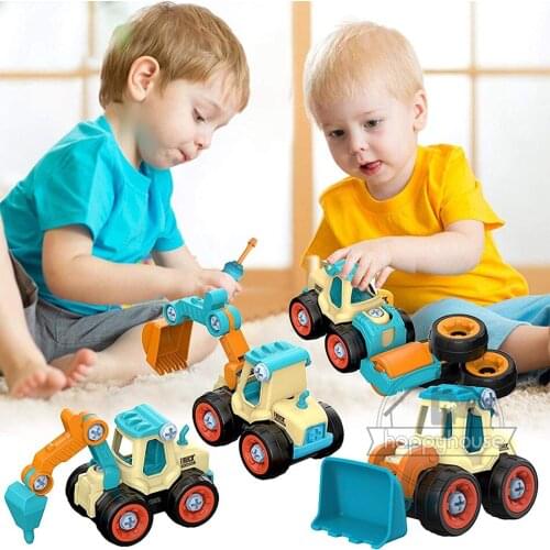 Nut Disassembly Loading Unloading Engineering Truck Excavator Bulldozer Kids Screw Boys Creative Tool Education Toys Car Model