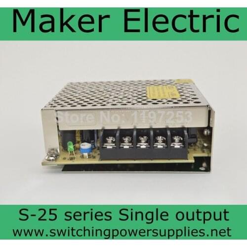 HOT sale Single Output Switching power supply for LED Strip light 24v 1.1A 25W dc power supplies S-25-24