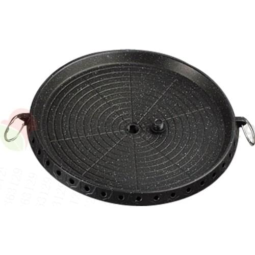 32cm Maifan Stone Charcoal Grill Pan Round Outdoor Picnic Garden Party Terrace Beach Korean BBQ Plate Non-Stick Aluminum Tray
