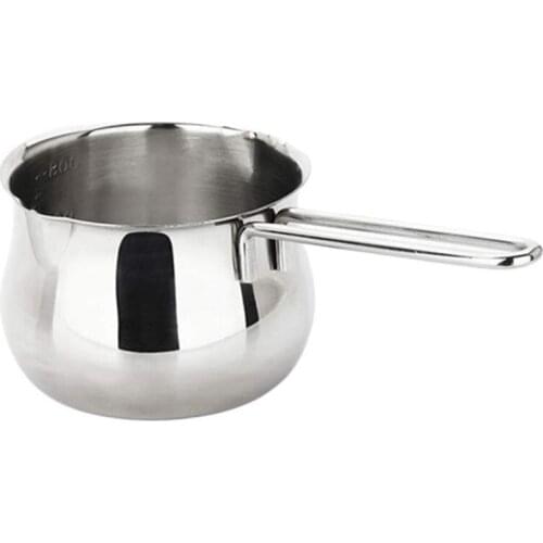 Milk Heating Pot Stainless Steel Sauce Pan Cheese Baking Pan with Handle Butter Heating Pan Melting Pot for Home Kitchen