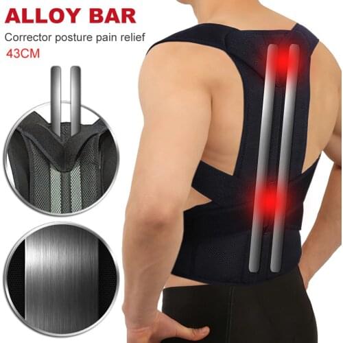 Alloy Bar Back Brace Chest Posture Corrector Men Women Adjustable Shoulder Waist Lumbar Support Medical Corset Belt Fixer Tape