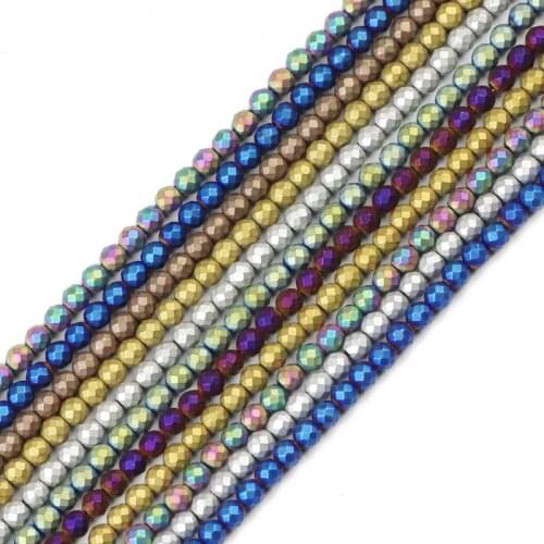 JHNBY Matte Faceted Round Black Hematite ball 3mm 200pcs Natural Stone ore Loose beads Jewelry bracelet Making DIY Accessories