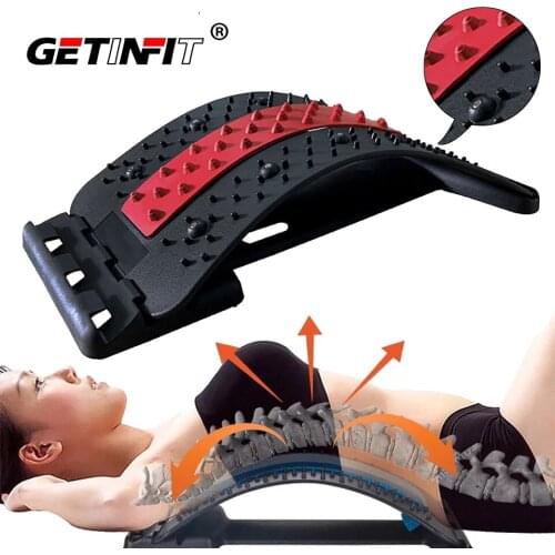 Getinfit Multi-level Adjustable Back Massager Stretcher Waist Neck Stretch Fitness Support Pain Relief Relaxation Corrector