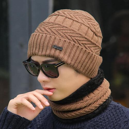 2020 Unisex Womens Knitted Hat Scarf Caps Neck Warmer Winter Hats For Men Women Skullies Beanies Warm Fleece Cap gorro beanie