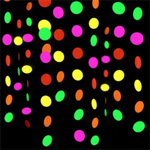 1Set Neon Paper Garland Circle Dots Blacklight Glow Neon Hanging Decoration Banner for Neon Birthday Party Wedding Decoration