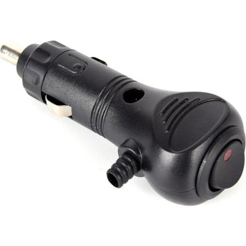 New 1pc Motor Car Cigarette Lighter Socket Plug LED With Switch Male Charger Connector