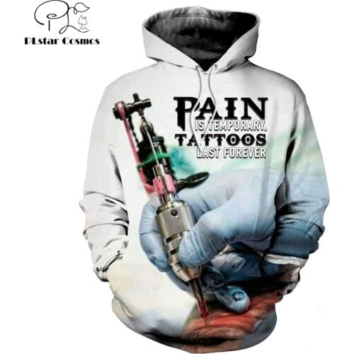 2019 Christmas New Fashion Men hoodies 3D All Over Printed Tattoo artist at work Hoodie Apparel Unisex Hoody streetwear