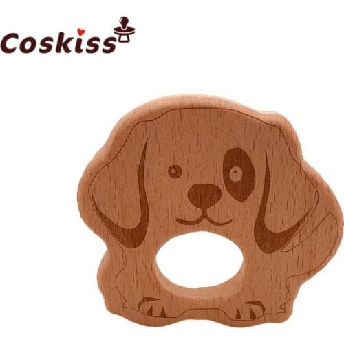 Beech Wooden Teether Dog Teething Original Wood Non-toxic Food Grade Materials DIY Pendant Chew Toys Baby Teether