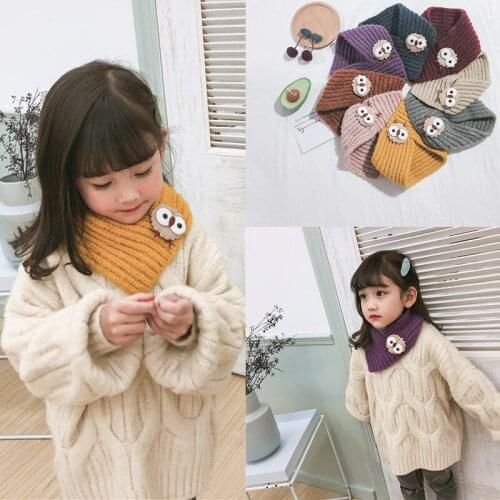Autumn and winter new wool childrens scarves solid color cute cartoon chick boys and girls baby bib knitting wild winter scarf