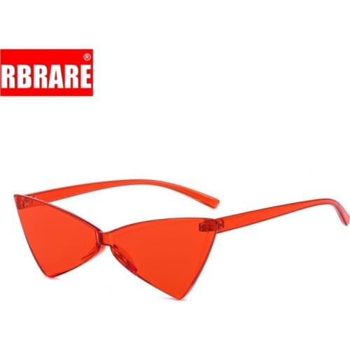 RBRARE Vintage Cat Eye Sunglasses Women One-piece Transparent Sun Glasses Modis Candy Color Shopping Vacation Oculos Feminino