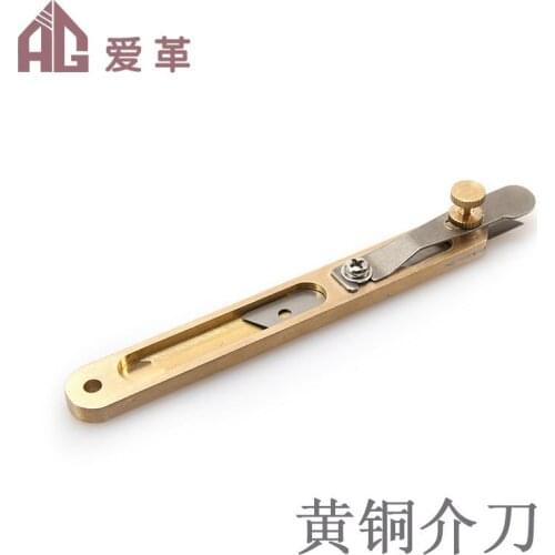 DIY leather positioning cutter Copper trimming knife Belt divider Belt leather cutter 10pieces of stainless steel blade