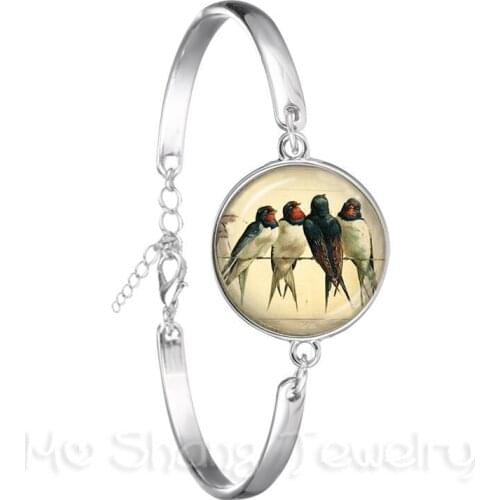 Handmade Accessories Green Hummingbird Bracelet Birds Art Picture 18mm Glass Cabochon Dome Bioshock Infinite Bird Jewelry